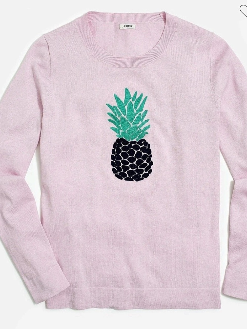 J.Crew Women’s Pineapple Teddie Sweater Pink, 100% Cotton, XXL